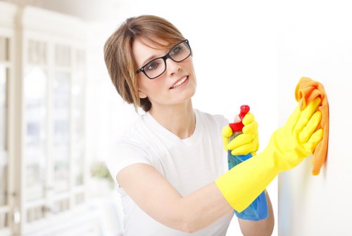 Professional cleaner in Watford preparing a tidy interior