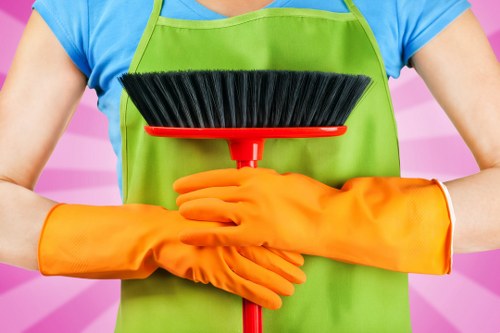Local cleaning team preparing a Watford flat for new occupants