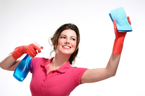 Local office cleaning team working in a Watford commercial building