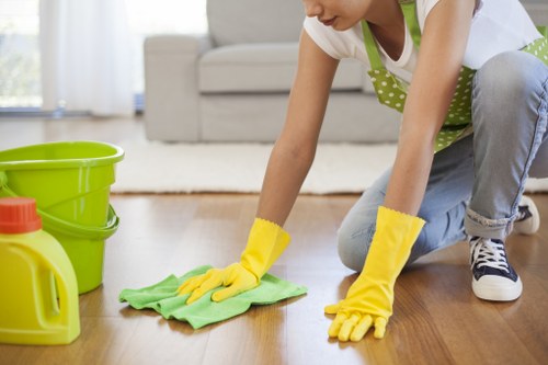 Professional pre-move cleaning in a Watford bathroom and hallway